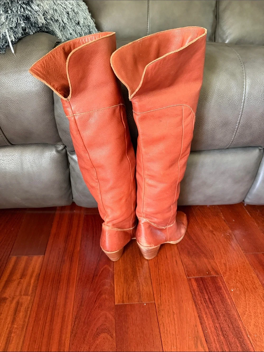 The Wild Pair Leather Riding Boots Over the Knee Cuff Cowgirl Western Bohemian